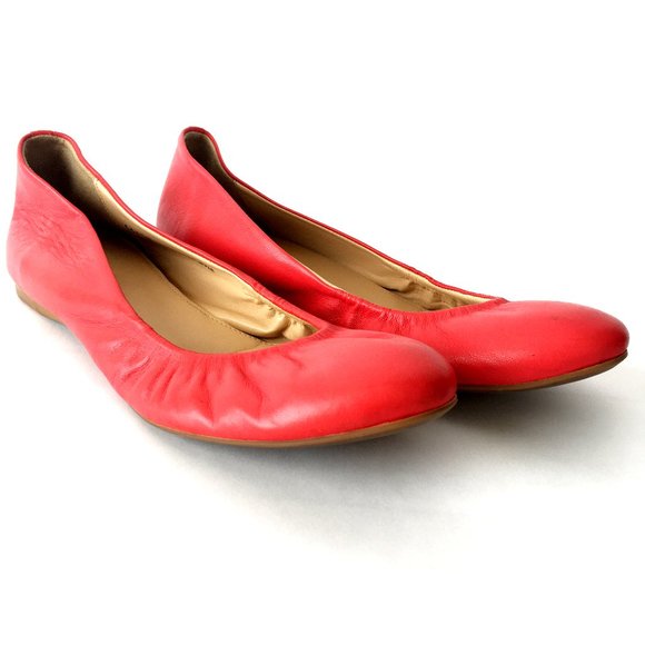 J. Crew Shoes - J Crew Red Leather Ballet Flats